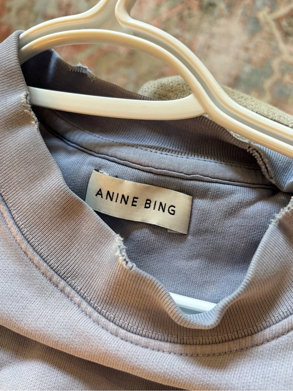 Anine Bing Heather Lavender Terry Sweatshirt - Picture 4 of 6